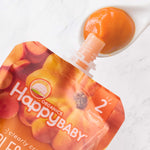 Happy Baby Organics Stage 2 Baby Food Pouches, Gluten Free, Vegan & Healthy Snack, Clearly Crafted Fruit & Veggie Puree, Apples, Pumpkin & Carrots, 4 Ounces (Pack of 16)