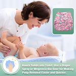 Wegreeco Cloth Diapers 6 Pack with Inserts & Wet Bag, Washable Reusable Diapers for Babies, One Size Adjustable (Chrysanthemum)