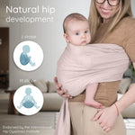 Ring Sling Baby Carrier - USA Lab Tested, 100% Natural Cotton Muslin, Breathable & Ergonomic Ring Sling Sunset Rose