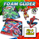 JA-RU Marvel Foam Glider Toy. (1 Iron Man Glider) Launching Airplane Toy For Kids. Glides & Dives High. Classroom Prize, Gag Gift, Avengers Game, Party Favor 6840-1C