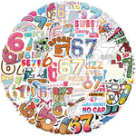 Six Seven Stickers 50Pcs, Funny 6 7 Stickers Waterproof Vinyl Gifts for Phone, Water Bottle, Luggage, Laptop, Adults Teens