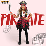 Spooktacular Creations Halloween Kids Pirate Costume, Black Pirate Dress for Girls, Buccaneer Princess Outfit for Girls Halloween Dress Up, RolePlay Themed Party (Small, 5-7 yrs)