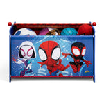 Delta Children Marvel Spidey and His Amazing Friends Toy Box with Retractable Fabric Top, Blue