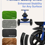 KRIDDO Kids Tricycles Age 24 Month to 4 Years, Toddler Kids Trike for 2.5 to 5 Year Old, Gift Toddler Tricycles for 2-4 Year Olds, Trikes for Toddlers, Sporty Styling, Blue