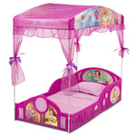 Delta Children - Disney Princess Plastic Sleep and Play Toddler Bed with Canopy, Pink