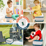 Fabulas Portable Potty for Toddler Travel, Foldable Travel Potty Training Toilet Seat for Kids Boys Girls, Emergency Mobile Toilet In Car for Camping Outdoor Indoor, with 30 Disposable Bags, Blue