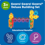 Learning Resources Gears 100-Piece Deluxe Building Set -STEM Activities, Fine Motor Skills, Toddler Explorer Kit, Science and Construction, Boys and Girls Gifts