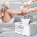 Baby Wipe Warmer Baby Wet Wipes Dispenser, Cozygrow Diaper Wipe Warmer with LED Light & Transparent Viewing Window, Adjustable 95℉-131℉, 1.5 Meter Plug Cord