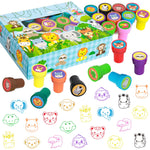 WorldBazaar Safari Animal Stamps for Kids 20 Pcs Wild Animals Stamps for Crafting Prize Box Toys for Classroom Reward End of School Year Graduation Birthday Party Favors