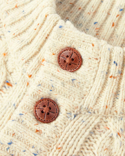 Gymboree,Boys,and Toddler Mock Neck Cable Knit Sweater,Country Cream,6