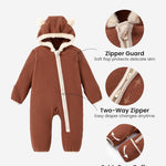 PATPAT Fleece Hooded Footed Clothes, Soft Warm Footie Covers, Car Seat Friendly, Easy Zip,Cute Romper Newborn Infant Jumpsuit