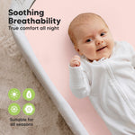 2-Pack Organic Bassinet Sheets for Girls, Boys - 100% Cotton Bassinet Mattress Sheets Compatible with Halo Bassinest Swivel Sleeper, Graco, Baby Delight, Chicco, Fitted Bassinet Sheets (Cameo)