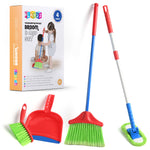 Play22 Kids Cleaning Set 4 Piece - Toy Cleaning Set Includes Broom, Mop, Brush, Dust Pan - Toy Kitchen Toddler Set is A Great Toy Gift for Boys & Girls