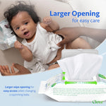 All Clear Care Baby Wipes, Unscented Wipes for Sensitive Skin, Large Soft Durable & 99% Water Based, Gentle & Hypoallergenic for Babies & Adults, Vitamin E and Aloe, Flip Top Lid, 3 Pack (240 Wipes)