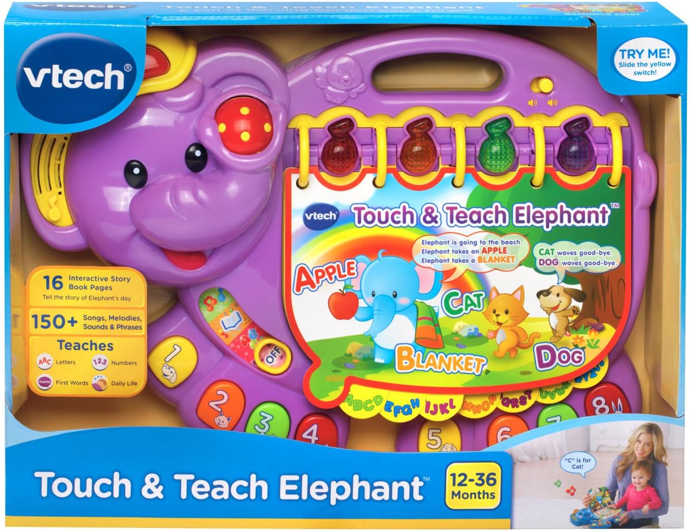 VTech Touch and Teach Elephant, Purple