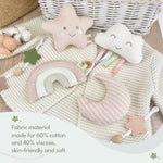 COTTONBEBE Crib Mobile 35 Lullaby Music, Cotton Baby Mobiles for Cribs & Pack N Play, Easy to Install, Stuffed Animals Hanging Toys Newborn Boys & Girls, Star Nursery Decor