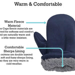 N'Ice Caps Baby Toddler Mittens Kids 2 Pairs Fleece Gloves Winter Warm Sherpa Lined Pack (Black/Navy Pack, 2-3 Years)