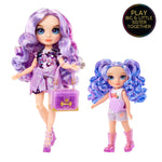 Rainbow High Littles – Amethyst Willow, Purple 5.5" Posable Small Doll with Purse, Magical Pet Dog, Girls Toy Gift, Kids Ages 4-12 Years
