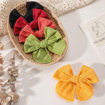 doboi 20PCS Fable Bows 3.6 Inch Hair Clips Baby Girls Hair Clips Cotton Linen Bows for Girls Solid 10 Color Hair Accessories for Baby Toddlers Kids