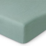 Blissful Diary Muslin Crib Sheets for Girl Boy, Boho Neutral Soft Cotton Baby Sheet for 52''x28'' Standard Crib Mattress, 2 Pack(Monstera&Dark Green)