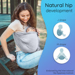 Ring Sling Baby Carrier - USA Lab Tested, 100% Natural Cotton Muslin, Breathable & Ergonomic Ring Sling Grey
