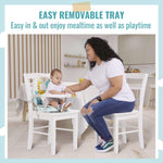 Dream On Me Munch N Go Booster Seat for Dining Table, Lightweight Compact Fold Travel Booster Seat, 3-in-1 Convertible, Four Level Height Adjustment and Easy Tray Removal