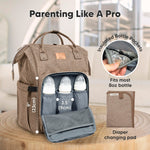 KeaBabies Baby Diaper Bag Backpack - Large Baby Bag for Boys, Girls, Waterproof Multi Function Travel Diaper Backpack with Changing Pad, Durable Travel Essentials for Moms and Dads (Coffee Brown)
