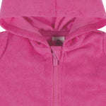 Gerber Baby Girls Toddler Zipper Hoodie Terry Swimsuit Cover Up, Pink, 18 Months
