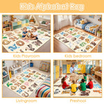 FTBNIQWRHN Kids Rugs for Playroom - 2.5x4 Feet ABC Rug for Toddler Children Educational Learning Animal, Alphabet Rug Kids Play Mat Nursery Bedroom Kindergarten Decor, Beige
