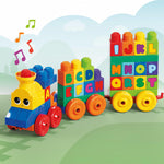 MEGA BLOKS First Builders Toddler Building Blocks Toy Set, ABC Musical Train with 50 Pieces, Music and Sounds, Ages 1+ Years