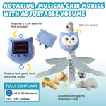 SUMWE Baby Crib Mobile with Music and Lights for Boys Musical Mobile Animals for Crib Bassinet Girls Toys Hanging Portable Safari Nursery Decor Blue