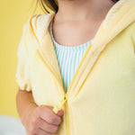 RuffleButts Girls Terry Knit Full-Zip Swim Cover-Up - Fashion Swimwear Cover-Up Dress