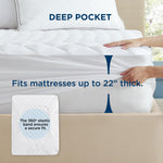 Bedsure Queen Mattress Protector, Quilted Waterproof Mattress Protector with Deep Pocket up to 22 Inches, Soft Breathable Noiseless Bed Pad Topper, Queen Bed Cover for Home, Bedroom, Hotel – White