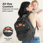 KeaBabies Diaper Bag Backpack - Large Baby Diaper Bag with Changing Pad, Baby Boy, Girl, Travel Backpack for Mom and Dad, Waterproof, Multi Function Durable (Charcoal)