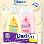 Johnson's Baby Care Essentials Gift Set, Body Lotion, & Zinc Oxide Diaper Rash Paste for Baby's Delicate Skin, Value Pack, Travel-Size, Bath Essentials Must Haves, Baby Gifts, 3 Items