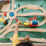 Melissa & Doug Wooden Railway Set, 130 Pieces