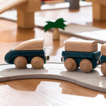 PlanToys® Hybrid Train Wooden Montessori Vehicle Toy | Early Movement, Imagination and Practical Life Exploration | Eco Friendly Train Set for Meaningful Play
