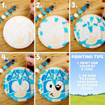 Bluey Paint Your Own Stepping Stone, Design 7 DIY Stone Art, Fun Kit for Kids, Less Mess Paintable Stones Art Set, Great Summer Activity Kids Ages 8, 9, 10, 11