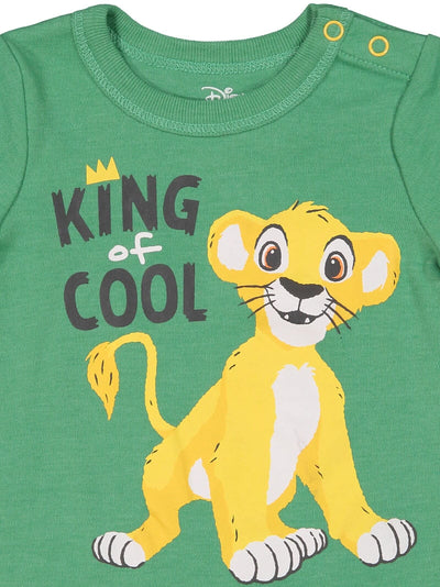 Disney Lion King Simba Newborn Baby Boys Romper and Bucket Sun Hat Green 3-6 Months