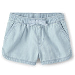 The Children's Place Baby Toddler Girls Denim Shorts, Tessa Wash, 9-12 Months,baby girls,and Toddler Girls Pull On Denim Shorts,Tessa Wash,9-12 Months