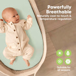 2-Pack Baby Bassinet Sheets Girl, Boy - 33x17 Viscose Derived from Bamboo Bedside Mattress Fitted Bassinet Sheets, Compatible with Halo Bassinest Swivel Sleeper, Baby Delight, Graco (Sage)