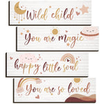 Blulu Boho Rainbow Inspirational Decor Art Wall Hanging Sign Inspiring You Are So Loved Rainbow Wooden Decoration for Bedroom Nursery Dorm(Natural)