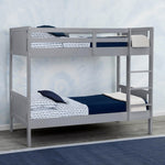 Delta Children Convertible Twin Over Twin Wood Bunk Bed with Ladder and Guardrails – Use as Bunk Bed or 2 Stand-Alone Twin Beds, Grey