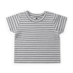 monica + andy Baby Short Sleeve Crewneck TShirt, 18-24 Months, Light Grey Stripe, 100% Organic Baby Clothes for Girls and Boys, Sustainable Super Soft Fabric, Sizes For Kids, Toddler, Newborn & Infant