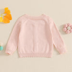 Infant Baby Girl Cardigan Sweater Long Sleeve Button Up Knit Sweatshirt Jacket Toddler Baby Girl Fall Outfits (Pink, 0-6 Months)