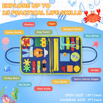 Nicecho Busy Board Montessori Toy for 1 2 3 4 Year Old Toddlers, Educational Activity Developing Sensory Board for Fine Basic Dress Motor Skills, Travel Toys for Plane Car, Gift for Boys Girls