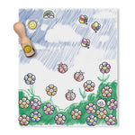 Melissa & Doug Deluxe Happy Handle Stamp Set with 10 Stamps, 5 Colored Pencils, and 6-Color Washable Ink Pad