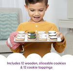 Melissa & Doug Slice and Bake Cookies Wooden Play Food Set with Toppings Pretend Cookies and Baking Sheet, Wooden Play Food Set, Toy Baking for Kids Ages 3+