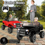 Costzon 24V 2 Seater Ride on Car for Kids, 4WD/2WD Switchable Licensed Toyota LC250 Ride on Truck w/Remote, Shovel, Music & Sounds, Electric Vehicle w/4-Wheel Spring Suspension for Ages 3+ (Black)
