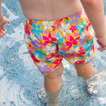 RUGGEDBUTTS Boys UPF50+ Sun Protection Fruits & Florals Swim Trunks - Endless Summer Floral, 12-18m